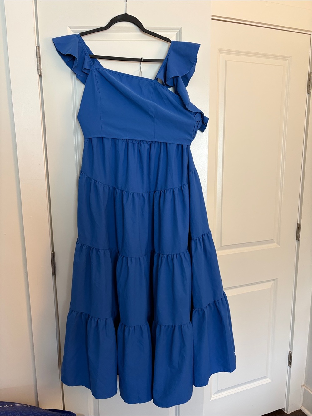 Ruffle Tiered Maxi Dress in Royal Blue